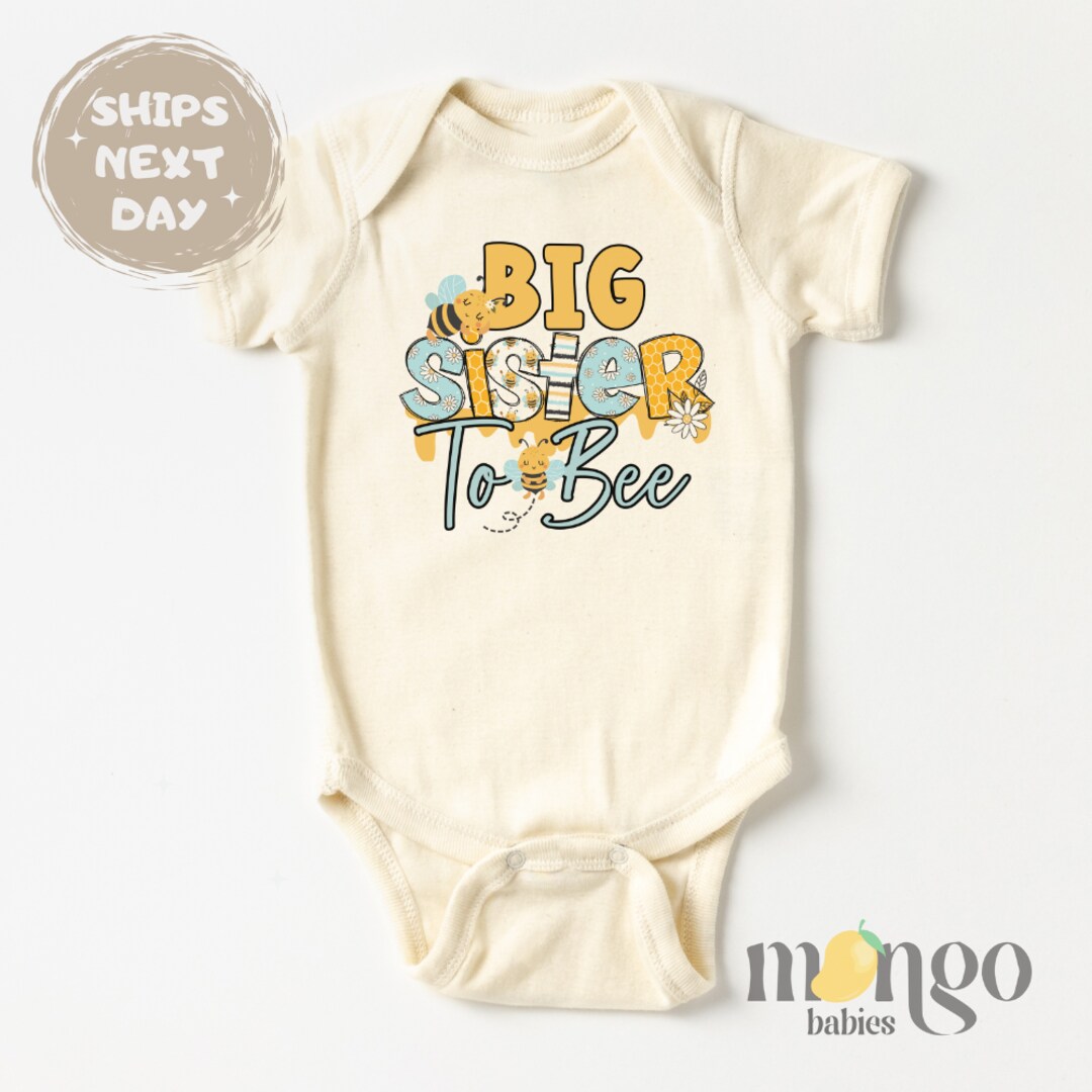 "I'm Going To Be A Big Sister" Baby Bodysuit / Vest - Short Sleeve, Snap Closure
